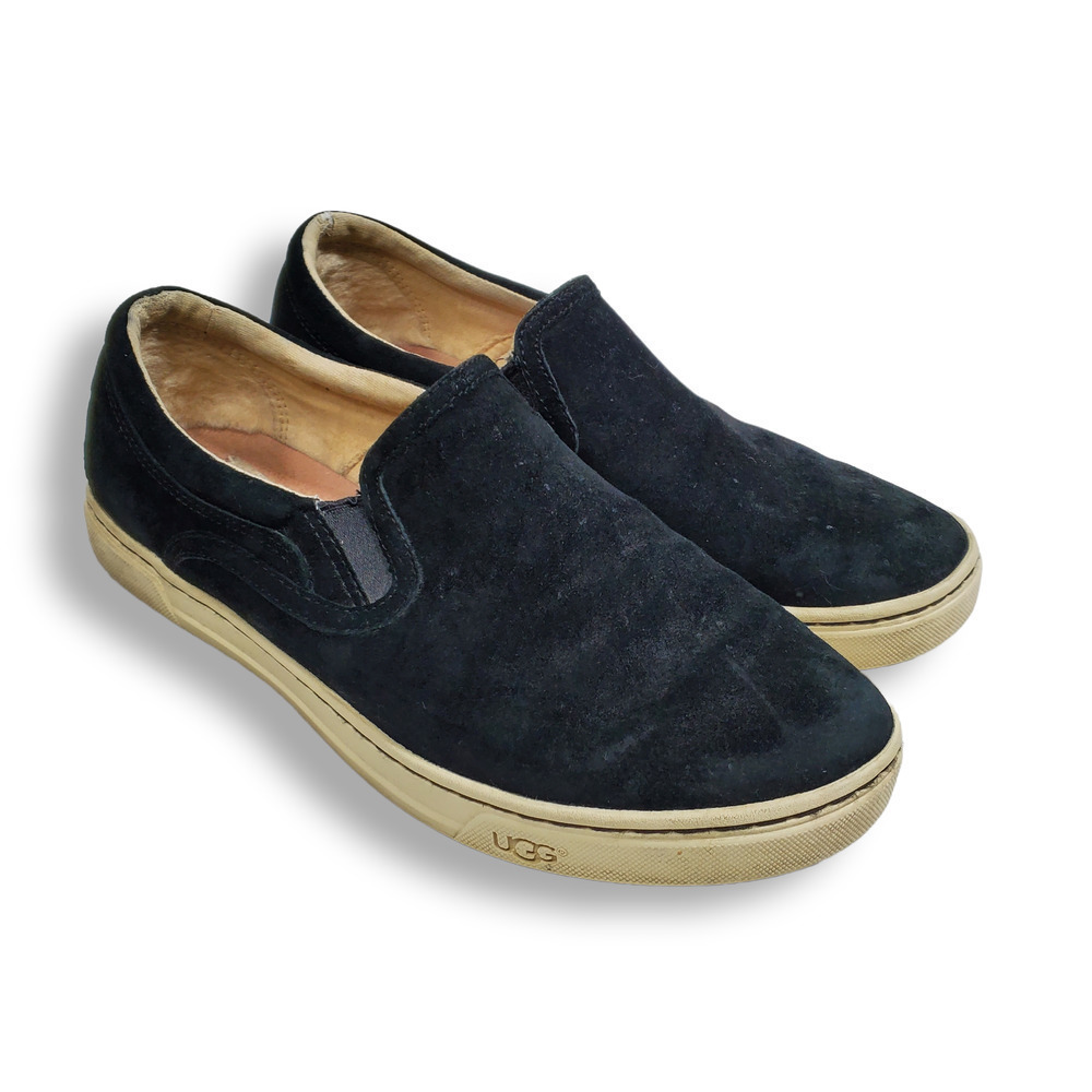 UGG Australia Fierce Slip On Leather Suede Loafer Flats Black Size 7.5